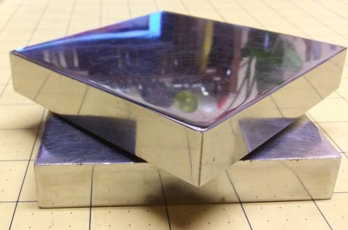 Judy Larson's Flattening Metal Pieces - Method 2 (square wire ring shown), Metalwork, , Place another bench block on top of the metal piece,